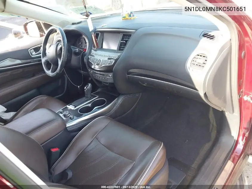 2019 Infiniti Qx60 Luxe VIN: 5N1DL0MN8KC501651 Lot: 42237601