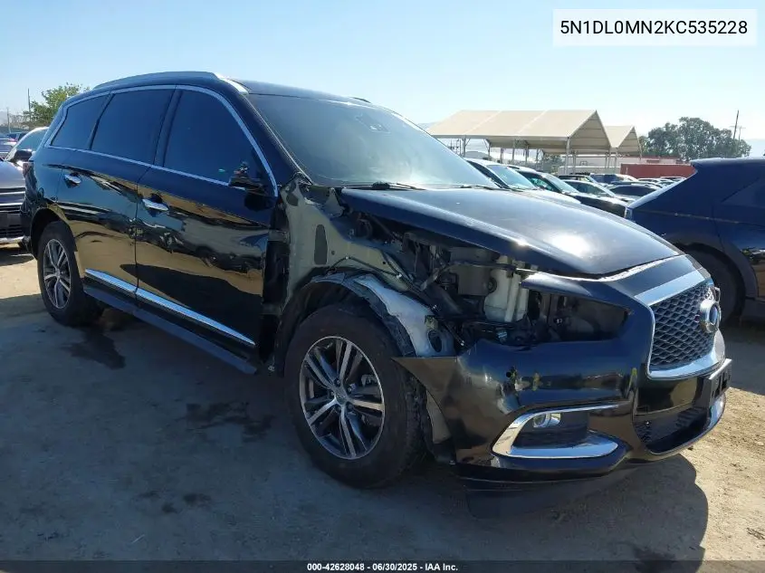 2019 Infiniti Qx60 Luxe/Pure VIN: 5N1DL0MN2KC535228 Lot: 42628048