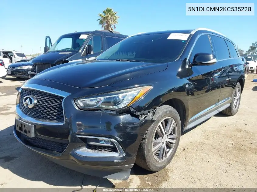 2019 Infiniti Qx60 Luxe/Pure VIN: 5N1DL0MN2KC535228 Lot: 42628048