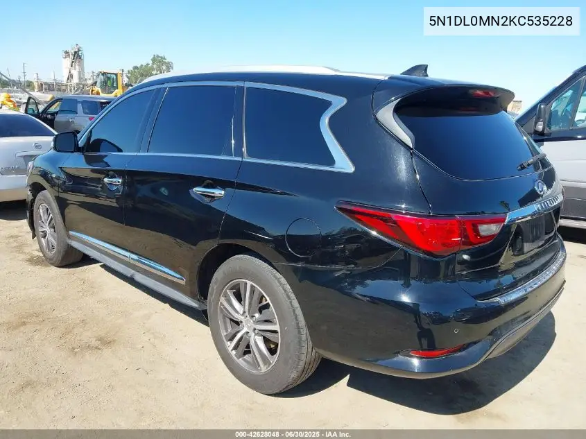 2019 Infiniti Qx60 Luxe/Pure VIN: 5N1DL0MN2KC535228 Lot: 42628048