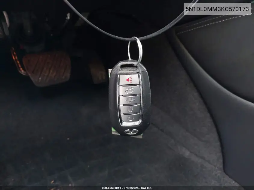 2019 Infiniti Qx60 Pure VIN: 5N1DL0MM3KC570173 Lot: 42631011