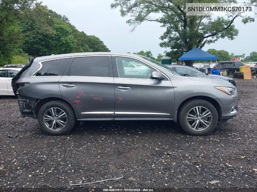 2019 Infiniti Qx60 Pure VIN: 5N1DL0MM3KC570173 Lot: 42631011