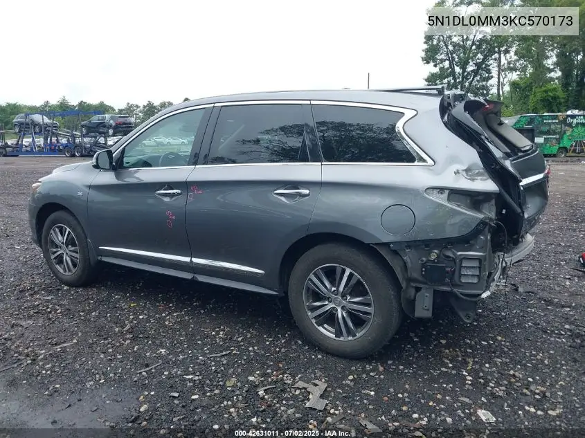 2019 Infiniti Qx60 Pure VIN: 5N1DL0MM3KC570173 Lot: 42631011