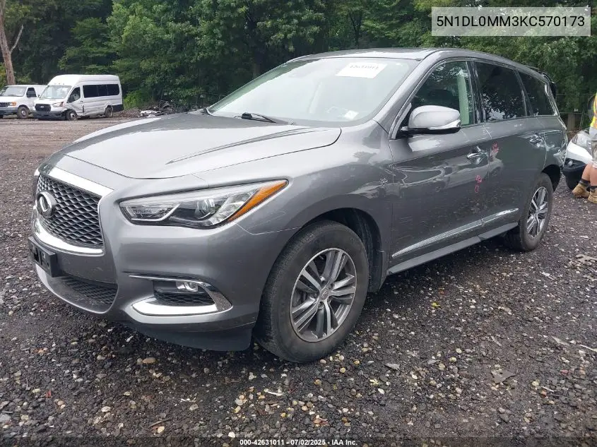 2019 Infiniti Qx60 Pure VIN: 5N1DL0MM3KC570173 Lot: 42631011