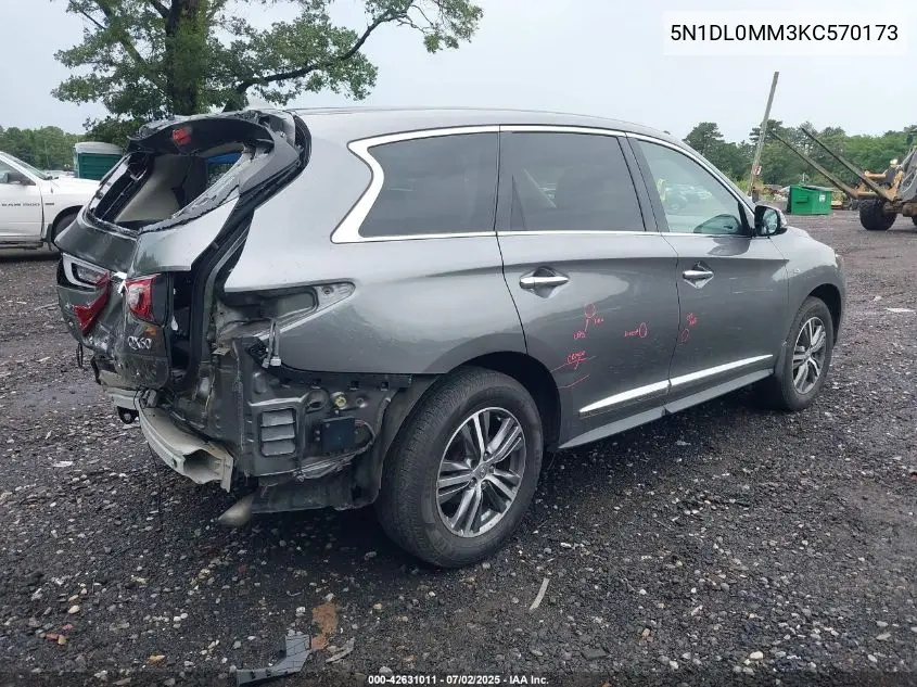 2019 Infiniti Qx60 Pure VIN: 5N1DL0MM3KC570173 Lot: 42631011