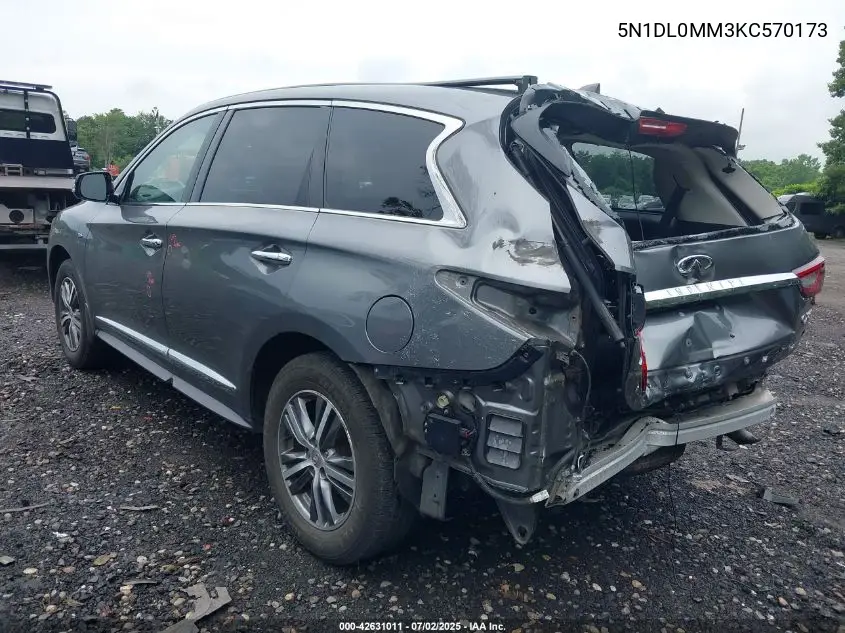 2019 Infiniti Qx60 Pure VIN: 5N1DL0MM3KC570173 Lot: 42631011