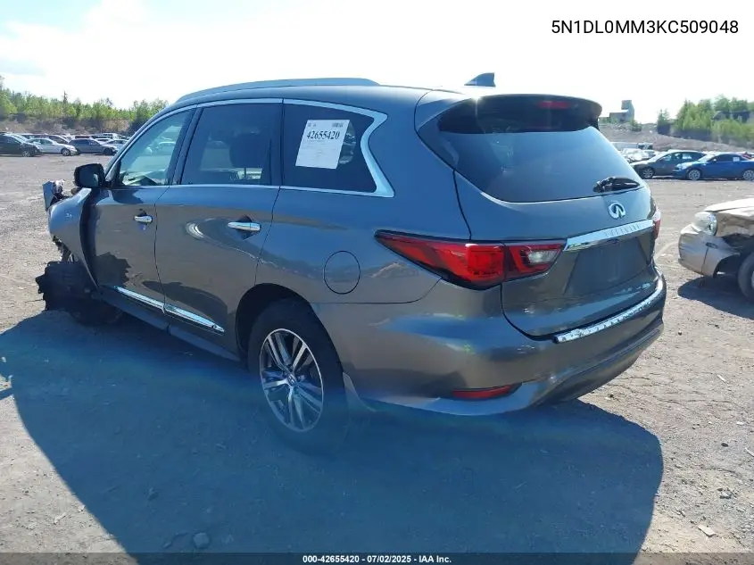 2019 Infiniti Qx60 Luxe VIN: 5N1DL0MM3KC509048 Lot: 42655420