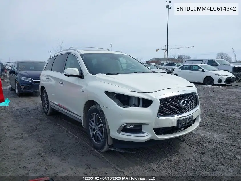 2020 Infiniti Qx60 Essential/Limited Edition/Proactive/Pure/Sensory/Signature Edition VIN: 5N1DL0MM4LC514342 Lot: 12293102