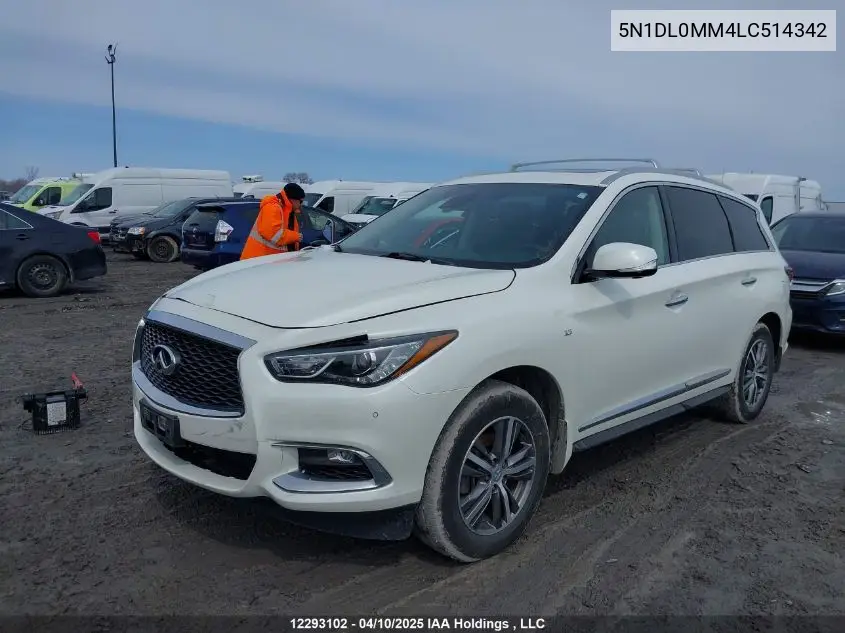 2020 Infiniti Qx60 Essential/Limited Edition/Proactive/Pure/Sensory/Signature Edition VIN: 5N1DL0MM4LC514342 Lot: 12293102