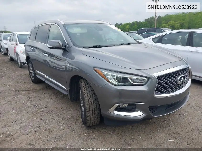 2020 Infiniti Qx60 Luxe VIN: 5N1DL0MN9LC538922 Lot: 42028937