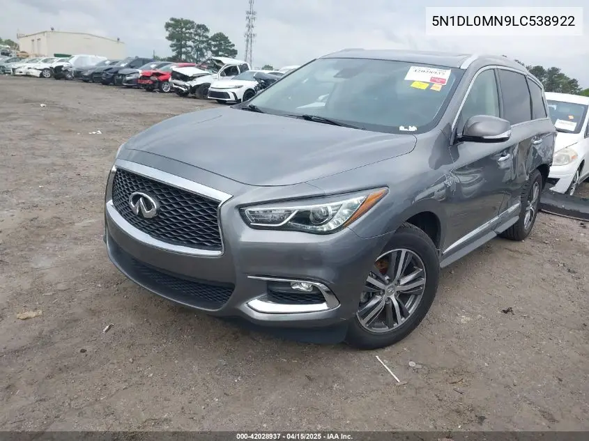 2020 Infiniti Qx60 Luxe VIN: 5N1DL0MN9LC538922 Lot: 42028937