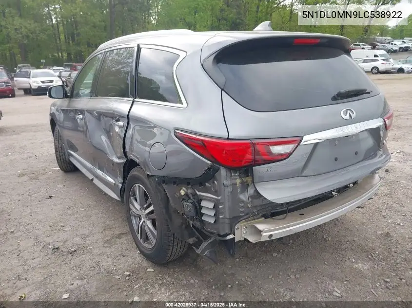 2020 Infiniti Qx60 Luxe VIN: 5N1DL0MN9LC538922 Lot: 42028937