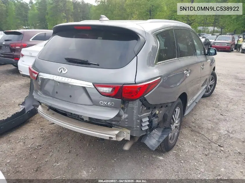 2020 Infiniti Qx60 Luxe VIN: 5N1DL0MN9LC538922 Lot: 42028937