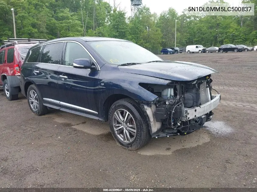 2020 Infiniti Qx60 Pure Awd VIN: 5N1DL0MM5LC500837 Lot: 42209641