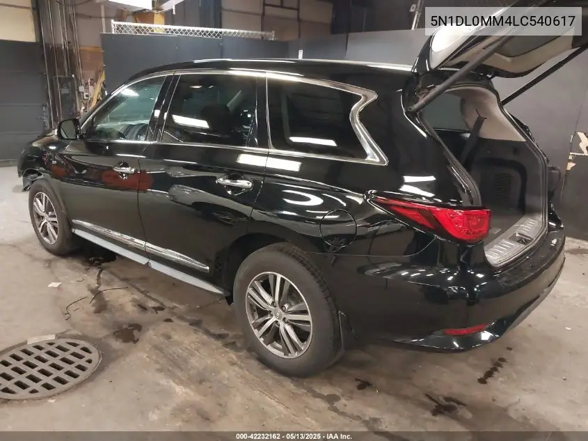2020 Infiniti Qx60 Pure Awd VIN: 5N1DL0MM4LC540617 Lot: 42232162