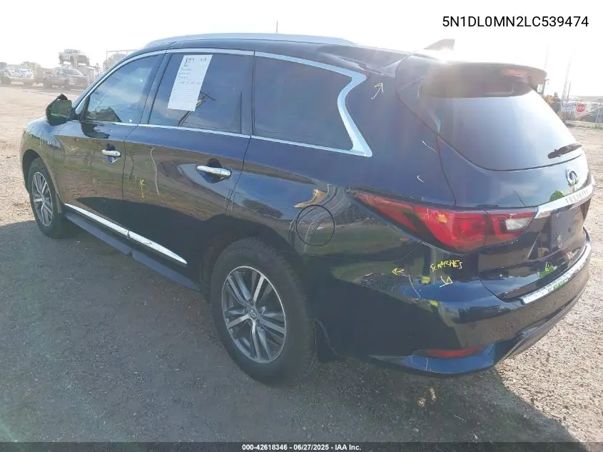 2020 Infiniti Qx60 Luxe VIN: 5N1DL0MN2LC539474 Lot: 42618346