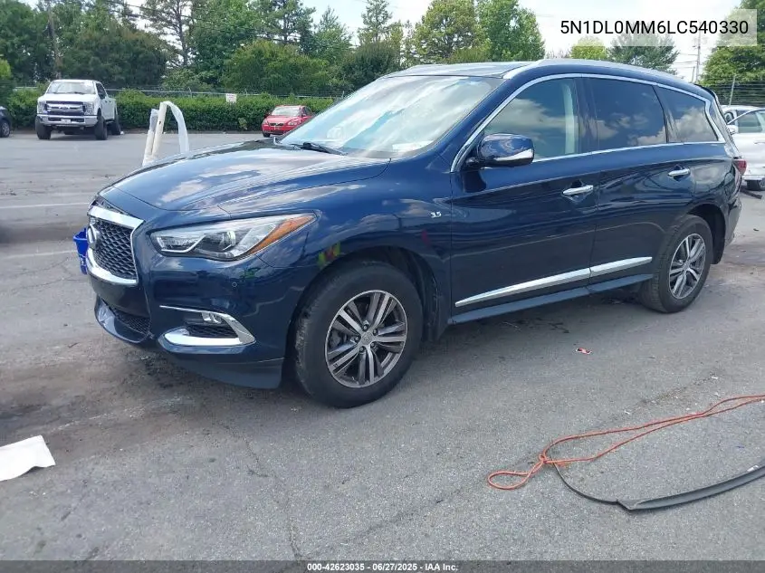 2020 Infiniti Qx60 Luxe Awd VIN: 5N1DL0MM6LC540330 Lot: 42623035