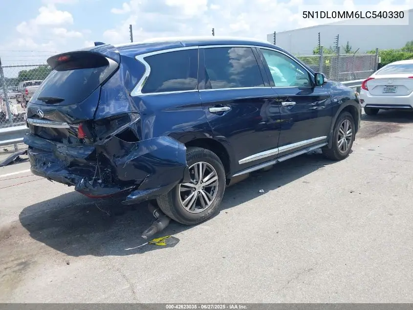 2020 Infiniti Qx60 Luxe Awd VIN: 5N1DL0MM6LC540330 Lot: 42623035