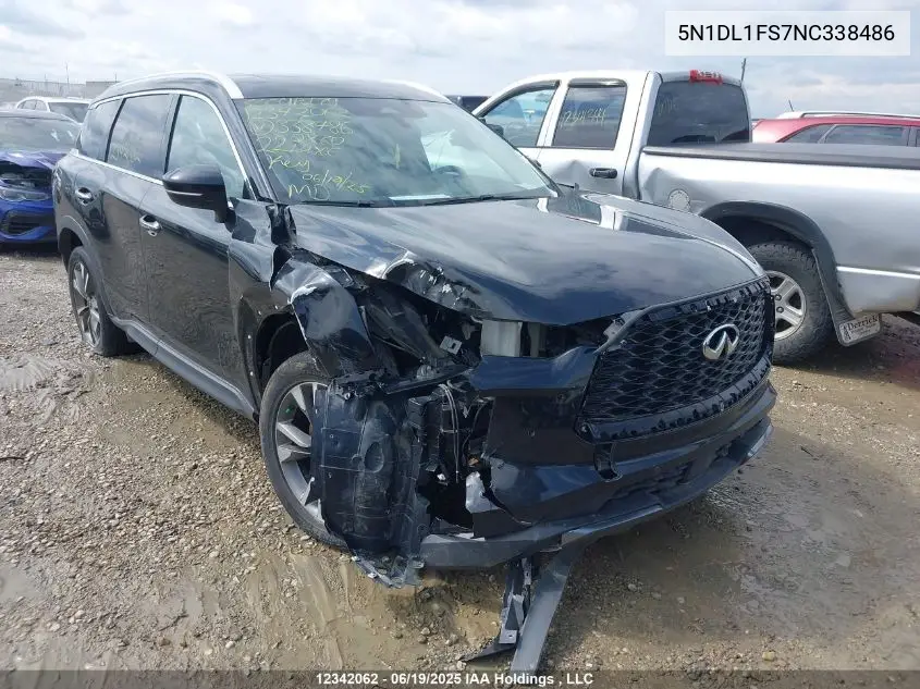 2022 Infiniti Qx60 Luxe VIN: 5N1DL1FS7NC338486 Lot: 12342062