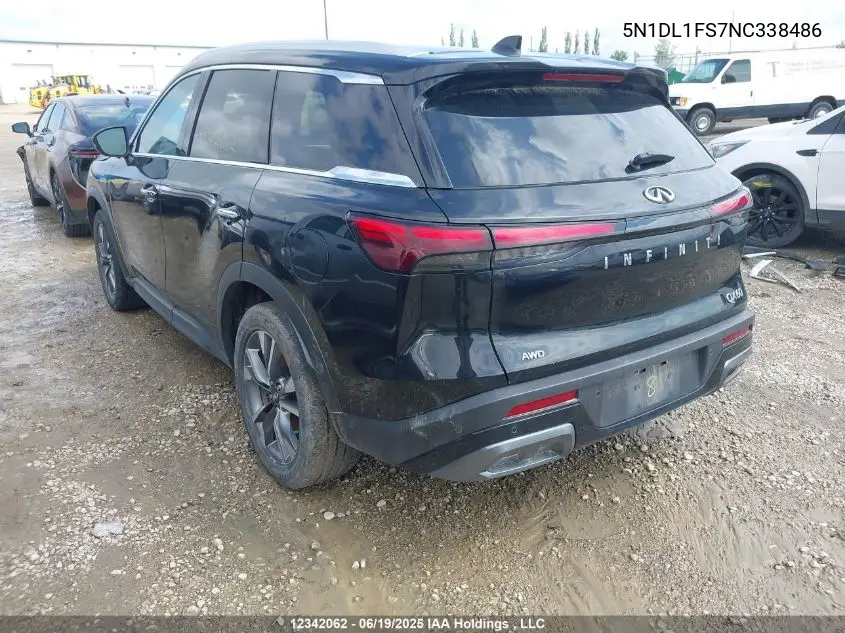 2022 Infiniti Qx60 Luxe VIN: 5N1DL1FS7NC338486 Lot: 12342062