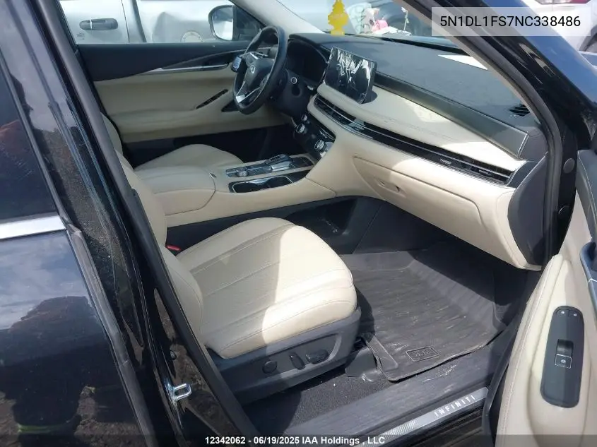 2022 Infiniti Qx60 Luxe VIN: 5N1DL1FS7NC338486 Lot: 12342062