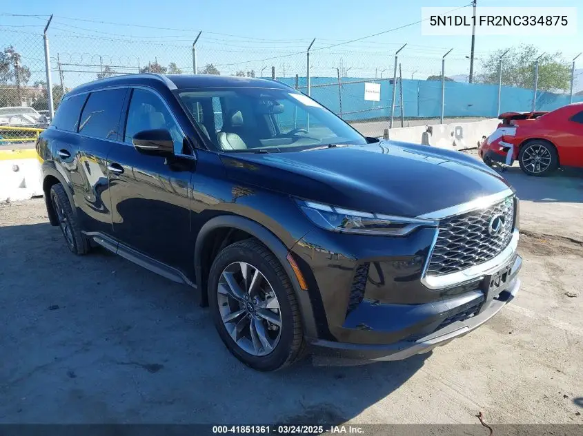 2022 Infiniti Qx60 Luxe VIN: 5N1DL1FR2NC334875 Lot: 41851361