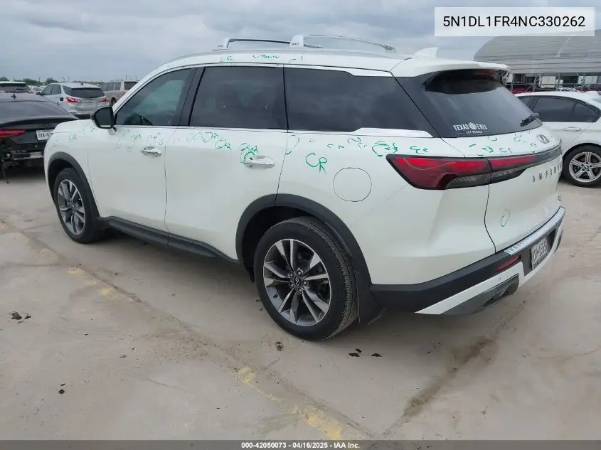 2022 Infiniti Qx60 Luxe VIN: 5N1DL1FR4NC330262 Lot: 42050073