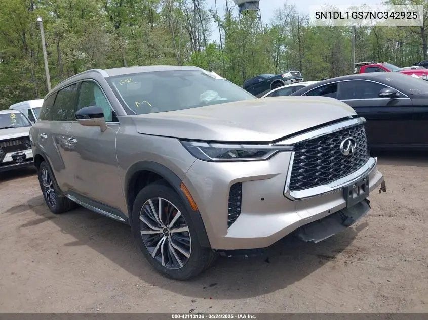 2022 Infiniti Qx60 Sensory Awd VIN: 5N1DL1GS7NC342925 Lot: 42113136