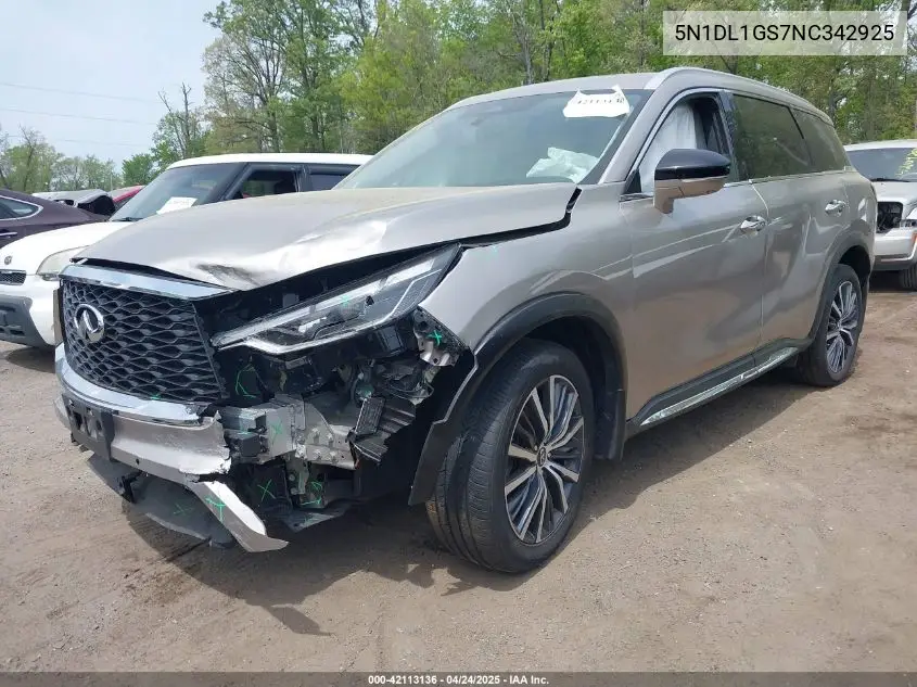 2022 Infiniti Qx60 Sensory Awd VIN: 5N1DL1GS7NC342925 Lot: 42113136