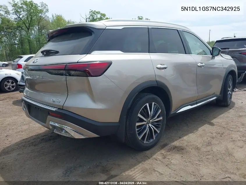 2022 Infiniti Qx60 Sensory Awd VIN: 5N1DL1GS7NC342925 Lot: 42113136