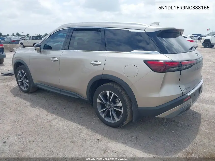 2022 Infiniti Qx60 Luxe VIN: 5N1DL1FR9NC333156 Lot: 42413572
