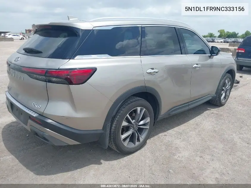 2022 Infiniti Qx60 Luxe VIN: 5N1DL1FR9NC333156 Lot: 42413572