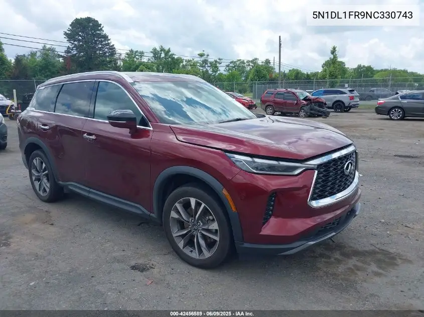 2022 Infiniti Qx60 Luxe VIN: 5N1DL1FR9NC330743 Lot: 42456589