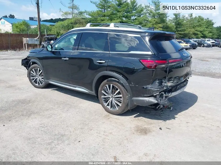 2022 Infiniti Qx60 Sensory VIN: 5N1DL1GS3NC332604 Lot: 42747806