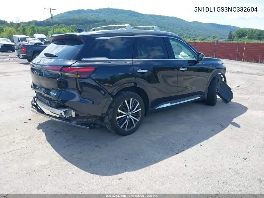 2022 Infiniti Qx60 Sensory VIN: 5N1DL1GS3NC332604 Lot: 42747806
