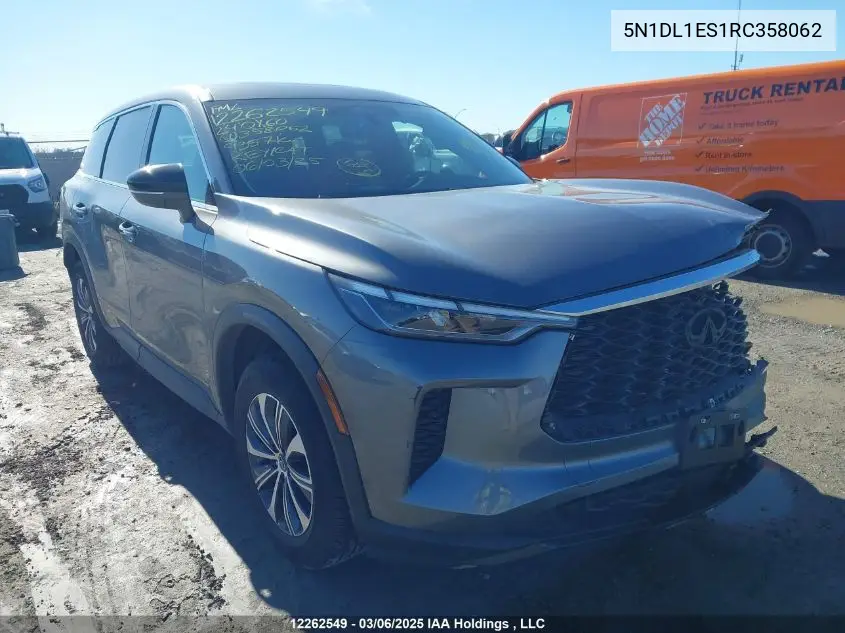 2024 Infiniti Qx60 Pure VIN: 5N1DL1ES1RC358062 Lot: 12262549