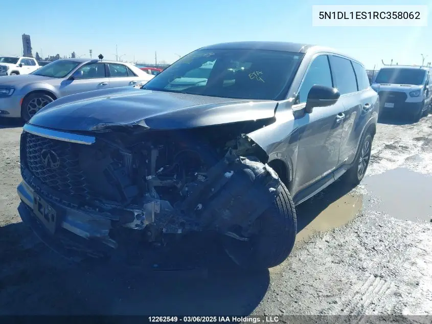 2024 Infiniti Qx60 Pure VIN: 5N1DL1ES1RC358062 Lot: 12262549
