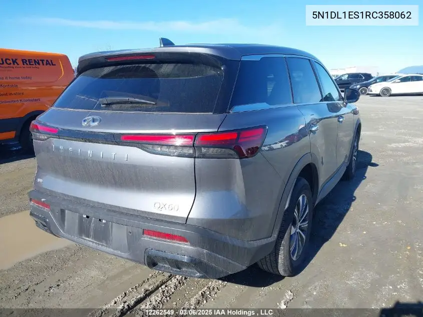 2024 Infiniti Qx60 Pure VIN: 5N1DL1ES1RC358062 Lot: 12262549