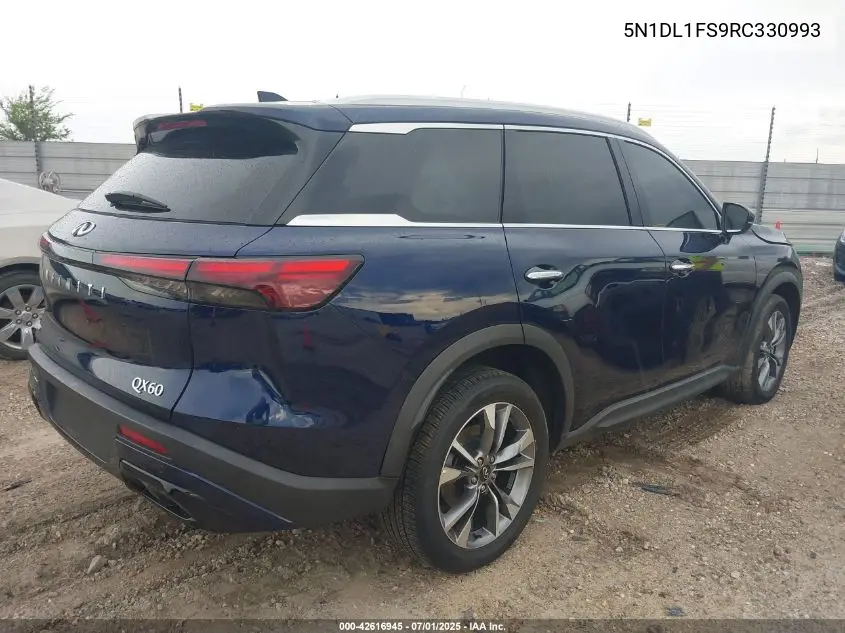 2024 Infiniti Qx60 Luxe Awd VIN: 5N1DL1FS9RC330993 Lot: 42616945