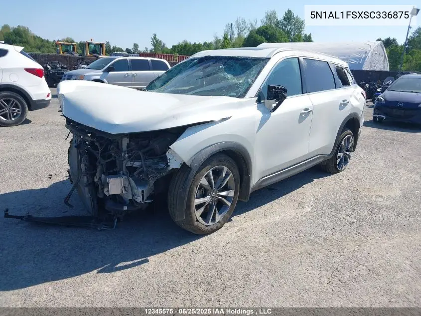 2025 Infiniti Qx60 Luxe VIN: 5N1AL1FSXSC336875 Lot: 12345575