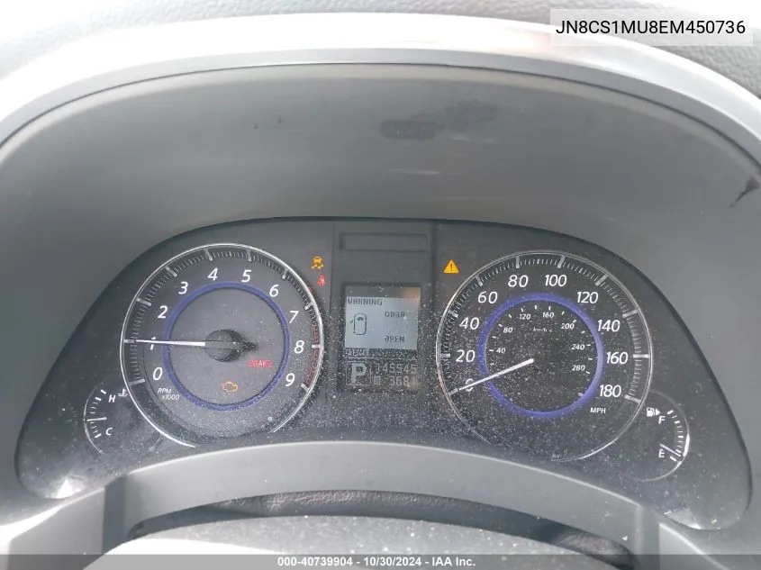2014 Infiniti Qx70 VIN: JN8CS1MU8EM450736 Lot: 42282794
