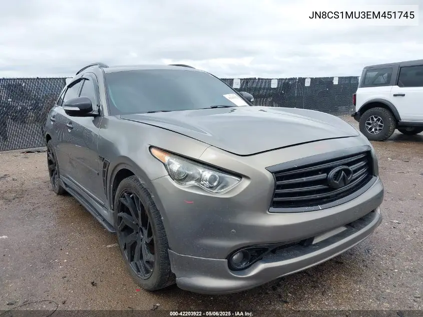 2014 Infiniti Qx70 VIN: JN8CS1MU3EM451745 Lot: 42203922