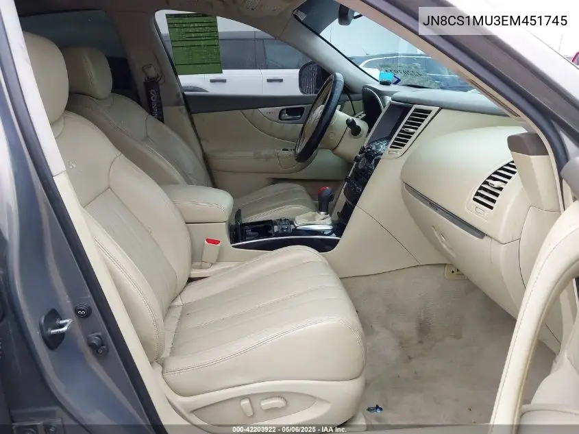 2014 Infiniti Qx70 VIN: JN8CS1MU3EM451745 Lot: 42203922