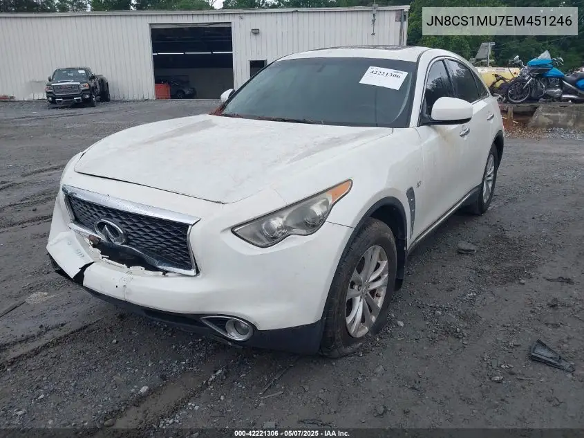 2014 Infiniti Qx70 VIN: JN8CS1MU7EM451246 Lot: 42221306