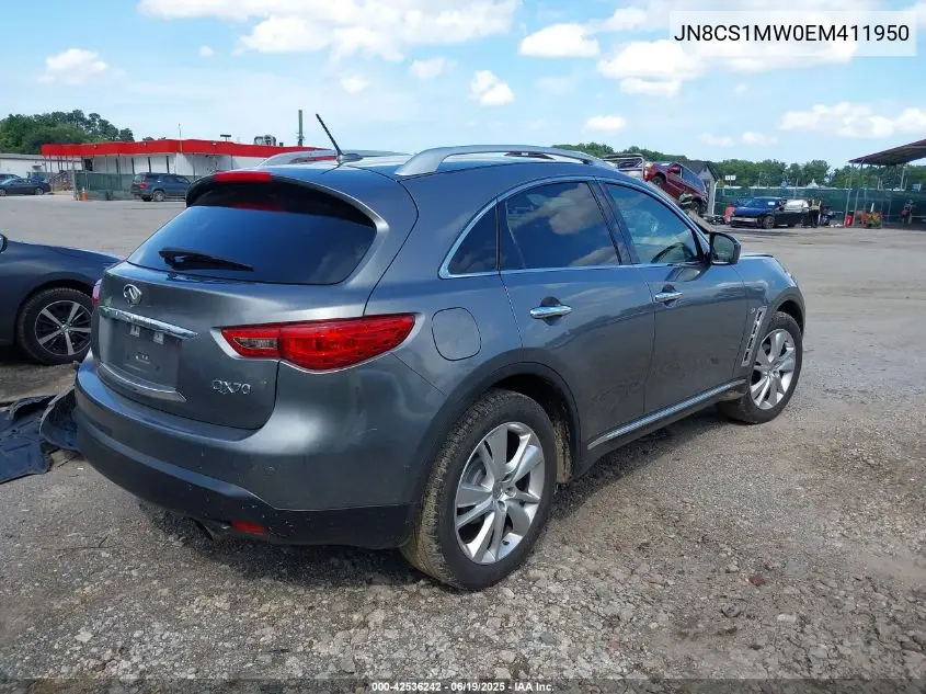 2014 Infiniti Qx70 VIN: JN8CS1MW0EM411950 Lot: 42536242