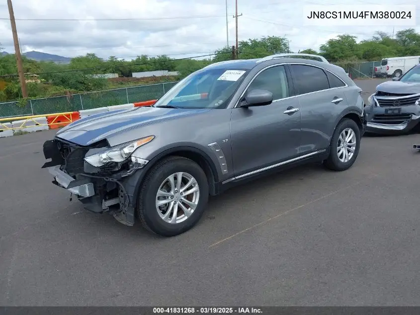 2015 Infiniti Qx70 VIN: JN8CS1MU4FM380024 Lot: 41831268