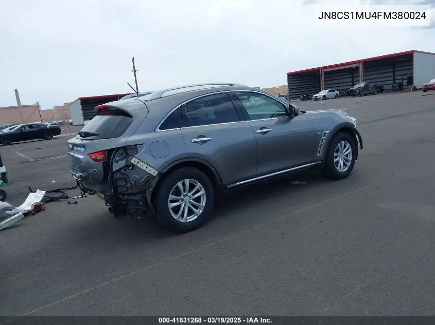 2015 Infiniti Qx70 VIN: JN8CS1MU4FM380024 Lot: 41831268