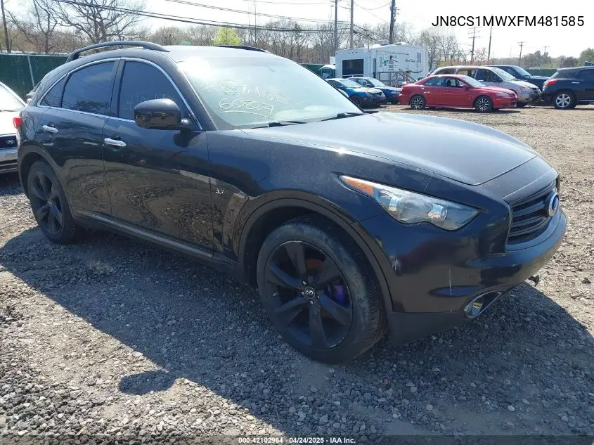 2015 Infiniti Qx70 VIN: JN8CS1MWXFM481585 Lot: 42102964