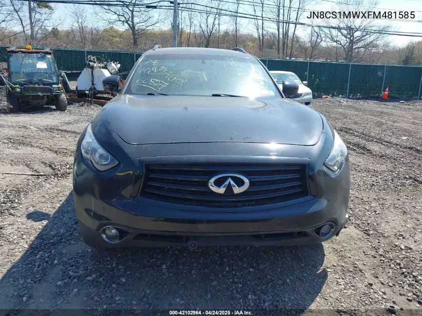 2015 Infiniti Qx70 VIN: JN8CS1MWXFM481585 Lot: 42102964