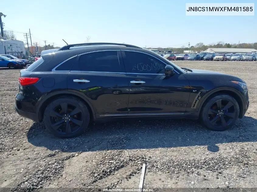 2015 Infiniti Qx70 VIN: JN8CS1MWXFM481585 Lot: 42102964